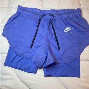 Nike, Running shorts with tights attached, Size: Small, lilac/ blue